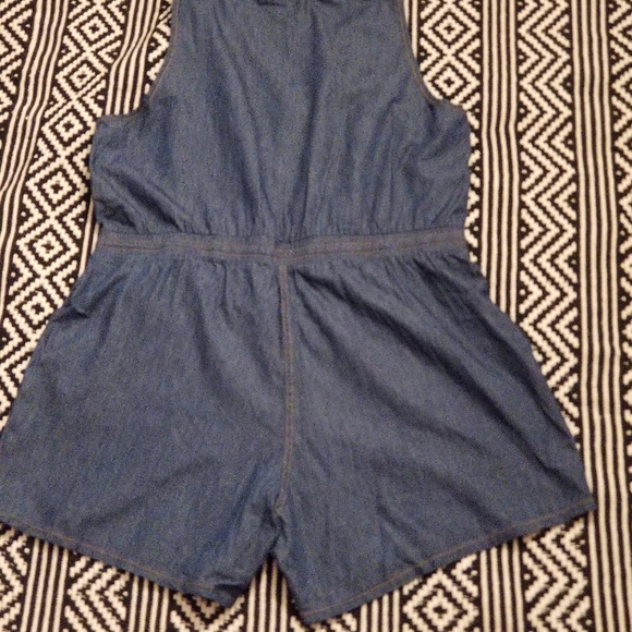 Denim Shorts Romper - Picture 2 of 2